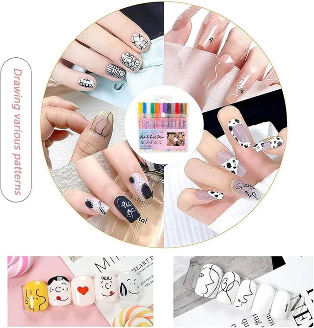 Nail Art Pens Set – 12 Vibrant Colors for Stunning Nail Designs