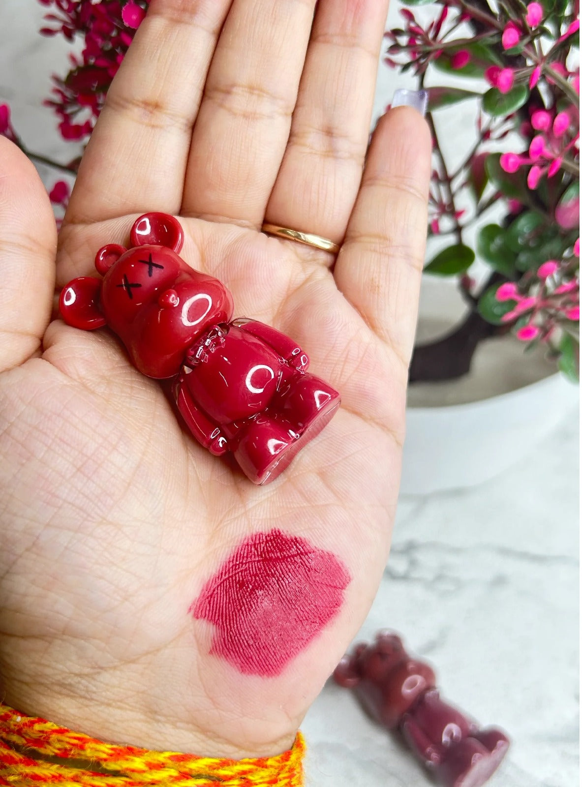 Bear Keychain Lip Tint Set – 6pcs Long-Lasting Matte Lipstick Collection
