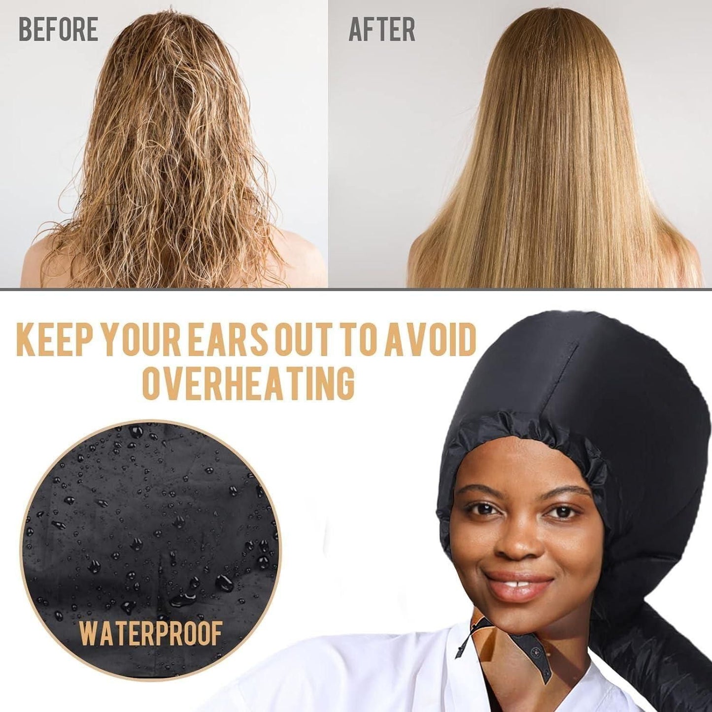 Hooded Hair Dryer Diffuser Cap – Speeds Up Curly Hair Drying