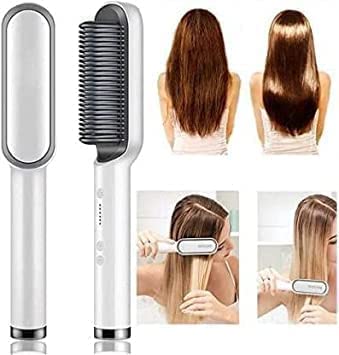 PTC Hair Straightener Brush – 5 Temp Settings, Men & Women