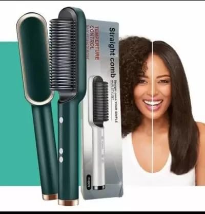 PTC Hair Straightener Brush – 5 Temp Settings, Men & Women