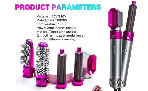 5-in-1 Hot Air Brush – Dry, Style & Curl in Minutes