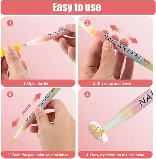 Nail Art Pens Set – 12 Vibrant Colors for Stunning Nail Designs