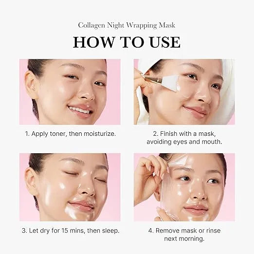 ✨ Collagen Overnight Wrapping Mask – Hydrating Peel-Off Mask for Firmer, Radiant Skin