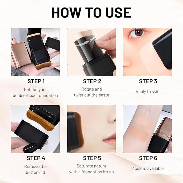 Korean 2-in-1 Glass Skin Foundation Stick – Foundation + Concealer